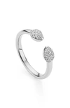 Monica Vinader Fiji Bud Sterling Silver Diamond Stacking Ring In Silver/ Diamond
