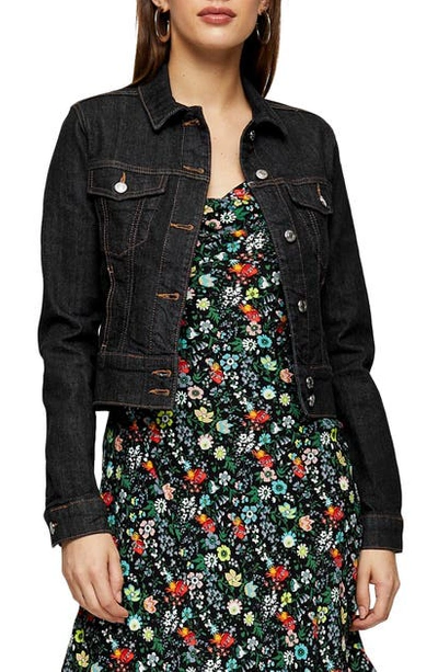 Topshop Idol Western Stitch Denim Jacket In Indigo