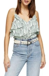 TOPSHOP IDOL TIERED RUFFLE CAMISOLE,13A06SWHT