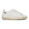 GOLDEN GOOSE GOLDEN GOOSE WHITE AND SILVER SUPERSTAR trainers