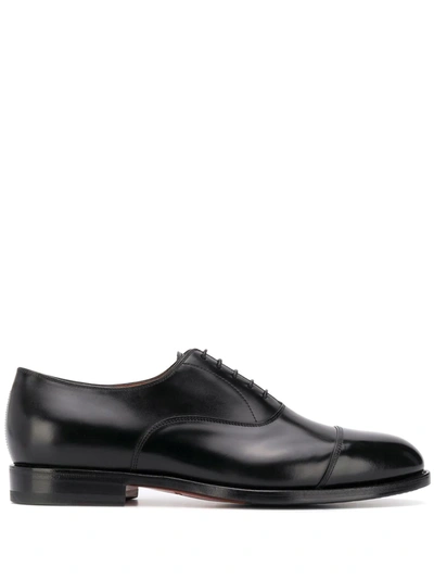 SANTONI LEATHER OXFORD SHOES