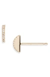 Dana Rebecca Designs Pave Diamond Half Moon Studs In Yellow Gold