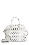 Kate Spade Medium Louise Cabana Dot Leather Satchel In Optic White Multi