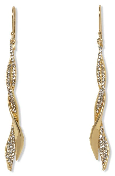 Vince Camuto Linear Twist Earrings In Gold/crystal