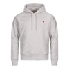 Ami Alexandre Mattiussi Ami Heart Logo Patch Popover Hoody In Grey