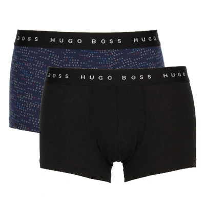 Hugo Boss Bodywear 2 Pack Woven Boxers In Stripe Print-navy