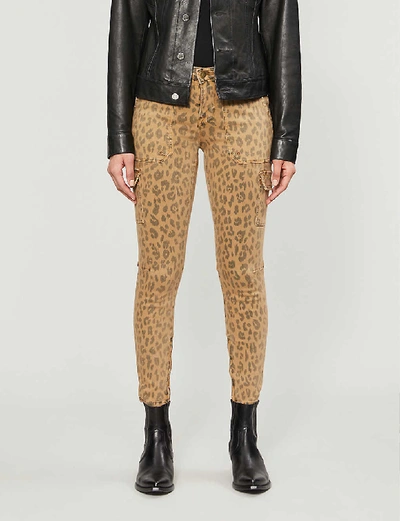 Frame Service Cheetah-print Straight High-rise Jeans In Cheetah Ca