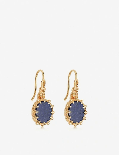 Astley Clarke Floris 18ct Yellow Gold-plated Vermeil Silver And Lapis Lazuli Earrings