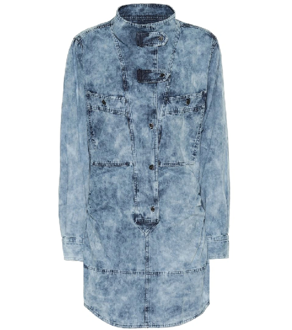 isabel marant etoile denim dress Marant Etoile Tomia denim midi dress Isabel Marant Etoile