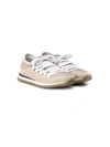 Brunello Cucinelli Lace Up Sneakers In Neutrals