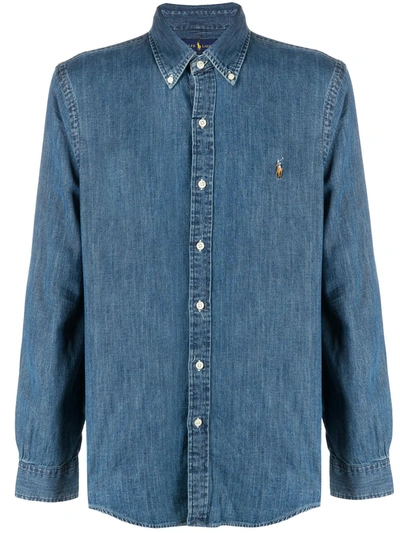 POLO RALPH LAUREN BUTTON-DOWN LOGO DENIM SHIRT