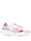 Dsquared2 Chunky Sole Striped Sneakers In White