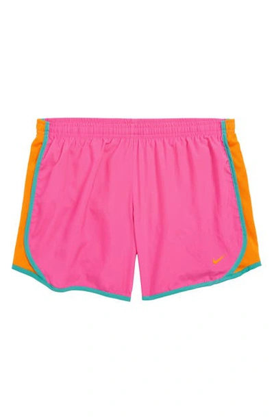 Nike Kids' Dry Tempo Running Shorts In Emerald Rise/ White/ Blue