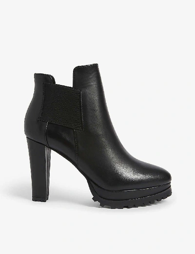 Allsaints Sarris Heeled Leather Boots In Black