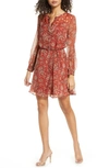 FRENCH CONNECTION ESI PAISLEY LONG SLEEVE DRESS,71NBV