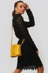 NA-KD Rounded Croc Crossbody Bag Yellow