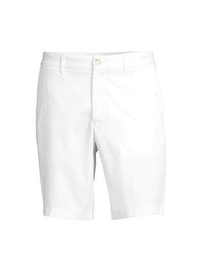 Robert Graham Men's Aldrich Stretch-twill Flat-front Shorts In White