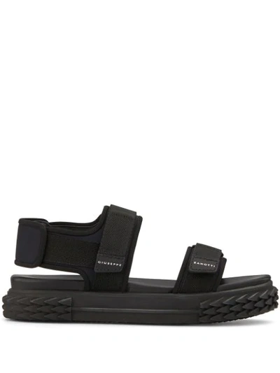 Giuseppe Zanotti Women's Blabber Grip-tape Strap Sport Sandals In Black