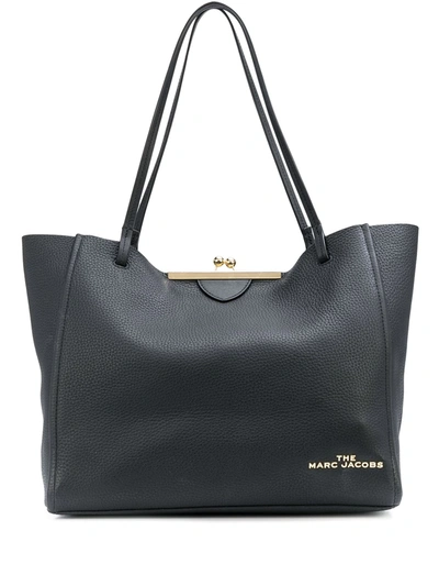 Marc Jacobs The Kiss Lock Mini Leather Tote In Black