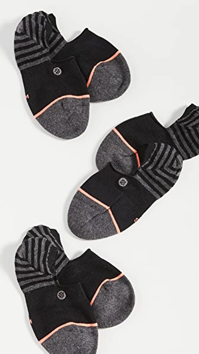 Stance Invisible Liner Socks, Set Of 3 In Black