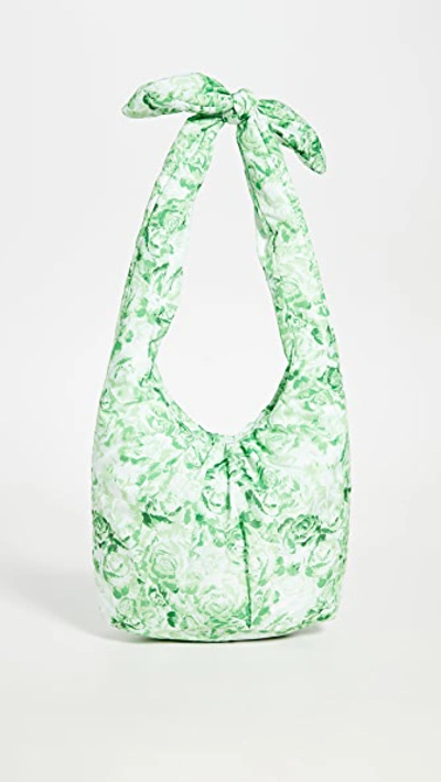 Ganni Mini Floral Shoulder Bag In Island Green
