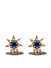 SELIM MOUZANNAR 18KT ROSE GOLD SAPPHIRE AND DIAMOND STAR EARRINGS
