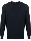 Drumohr Crew Neck Cotton Jumper In Blue