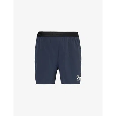 247 By Represent Mens Navy Brand-print Relaxed-fit Stretch-recycled Nylon Shorts