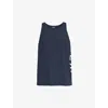 247 BY REPRESENT 247 BY REPRESENT MEN'S NAVY BRAND-PRINT SCOOP-NECK STRETCH-WOVEN TOP