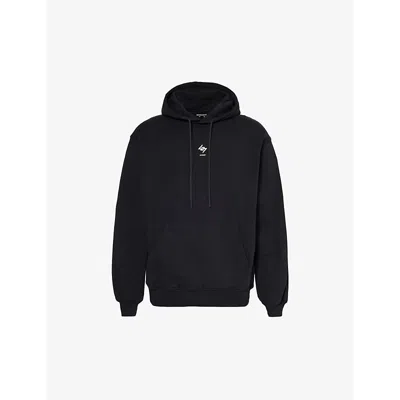 247 By Represent Mens Jet Black Brand-print Kangaroo-pocket Cotton-jersey Hoody