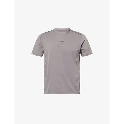 247 By Represent Mens Steel Trail Logo-print Stretch-woven T-shirt Xl In Gray