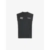 247 By Represent Mens Black Future Terrain Brand-print Relaxed-fit Stretch-woven Tank In Black