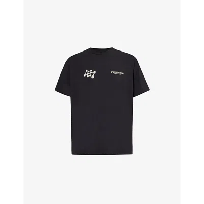 247 By Represent Mens Black Future Terrain Logo-print Short-sleeve Stretch-jersey T-shirt