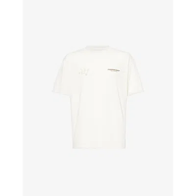 247 By Represent Mens Future Terrain Logo-print Short-sleeve Stretch-jersey T-shirt Flat White