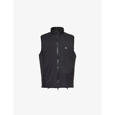 247 By Represent Mens Black Insulated High-neck Relaxed-fit Woven Gilet