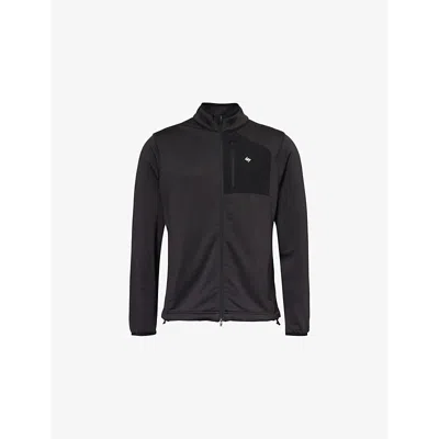 247 By Represent Mens Black Polar Fleece High-neck Regular-fit Stretch-woven Jacket