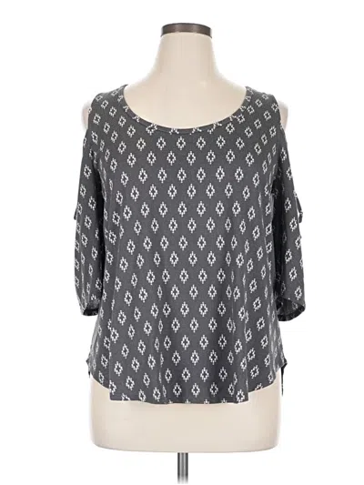 Pre-owned 24/7 Maurices 3/4 Sleeve Blouse In Gray
