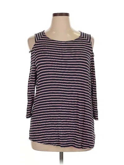 Pre-owned 24/7 Maurices 3/4 Sleeve T-shirt In Purple