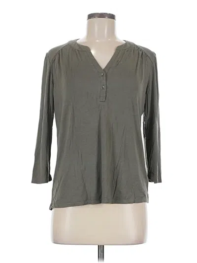 Pre-owned 24/7 Maurices 3/4 Sleeve Top Gray V-neck Tops