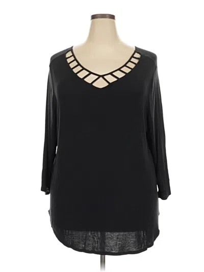 Pre-owned 24/7 Maurices 3/4 Sleeve T-shirt In Black