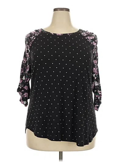 Pre-owned 24/7 Maurices 3/4 Sleeve T-shirt In Black