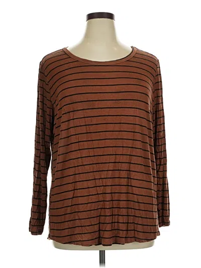 Pre-owned 24/7 Maurices 3/4 Sleeve T-shirt In Brown