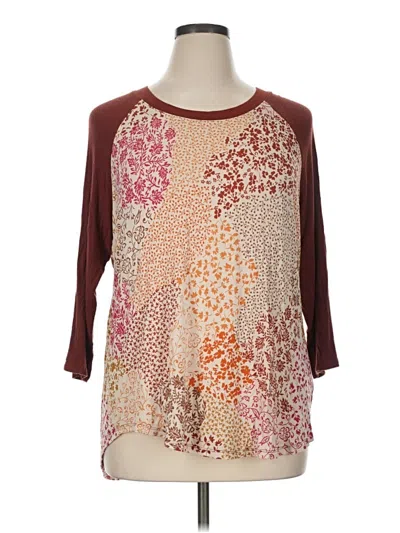 Pre-owned 24/7 Maurices 3/4 Sleeve T-shirt In Brown