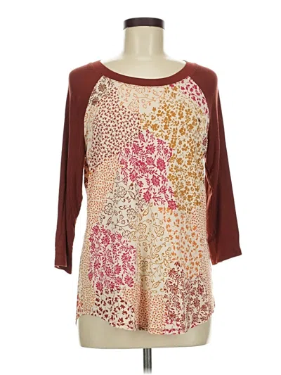 Pre-owned 24/7 Maurices 3/4 Sleeve T-shirt In Burgundy