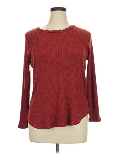 Pre-owned 24/7 Maurices 3/4 Sleeve T-shirt In Burgundy