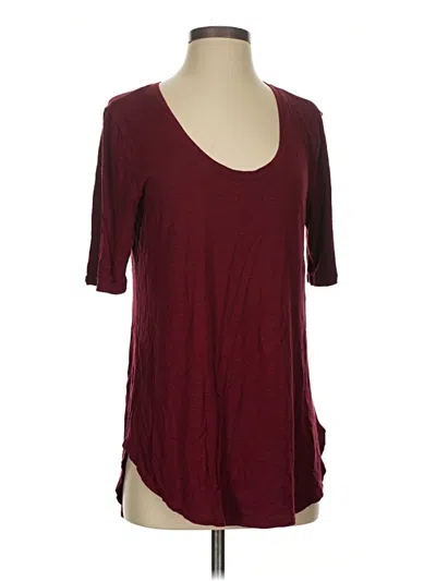 Pre-owned 24/7 Maurices 3/4 Sleeve T-shirt In Burgundy