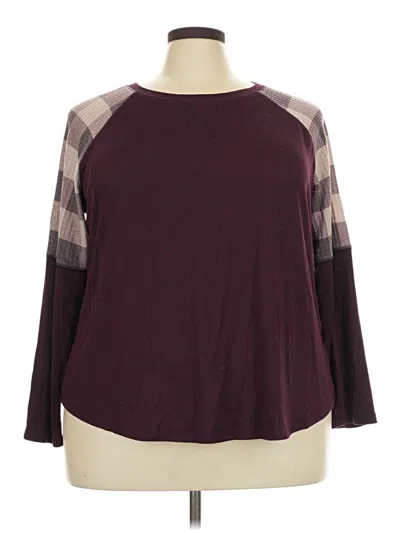 Pre-owned 24/7 Maurices 3/4 Sleeve T-shirt In Burgundy