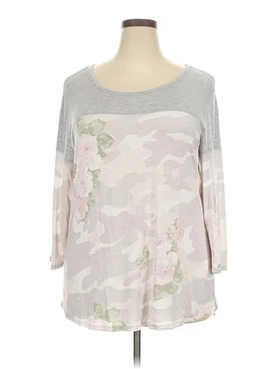 Pre-owned 24/7 Maurices 3/4 Sleeve T-shirt In Gray