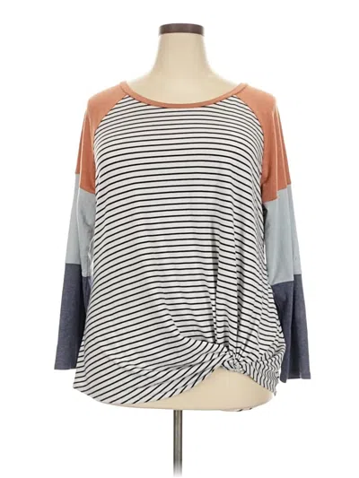 Pre-owned 24/7 Maurices 3/4 Sleeve T-shirt In Gray