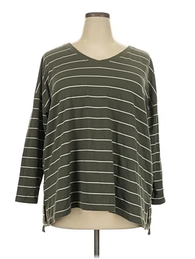 Pre-owned 24/7 Maurices 3/4 Sleeve T-shirt In Green